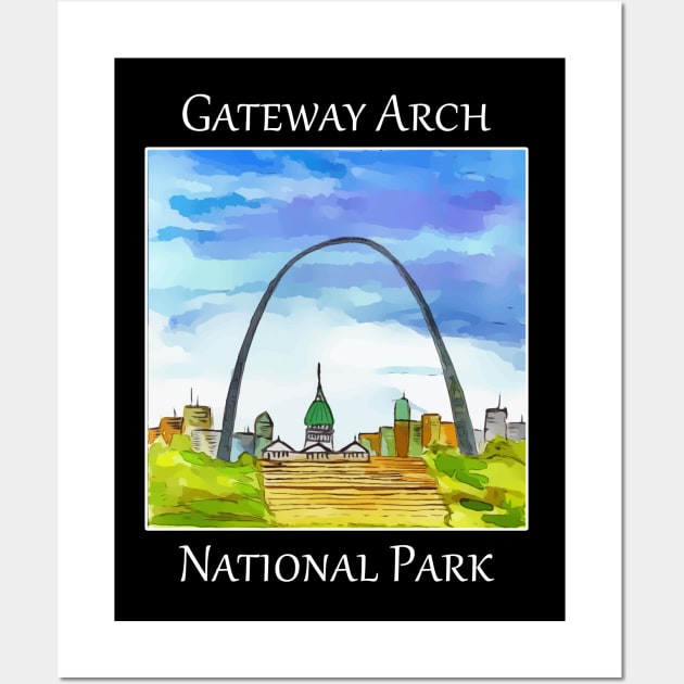 Gateway Arch National Park in St. Louis Missouri Wall Art by WelshDesigns